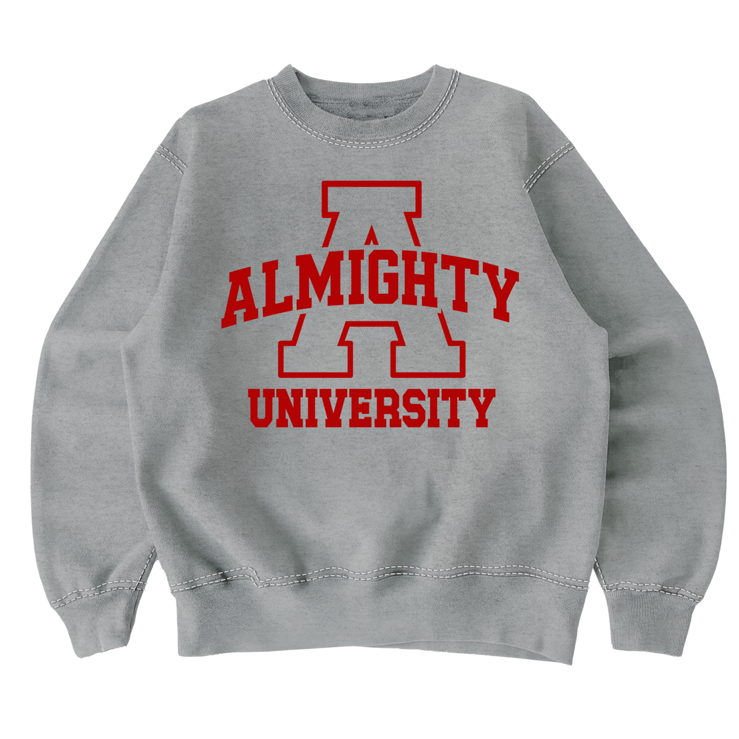 "Grey" Almighty University Crewneck