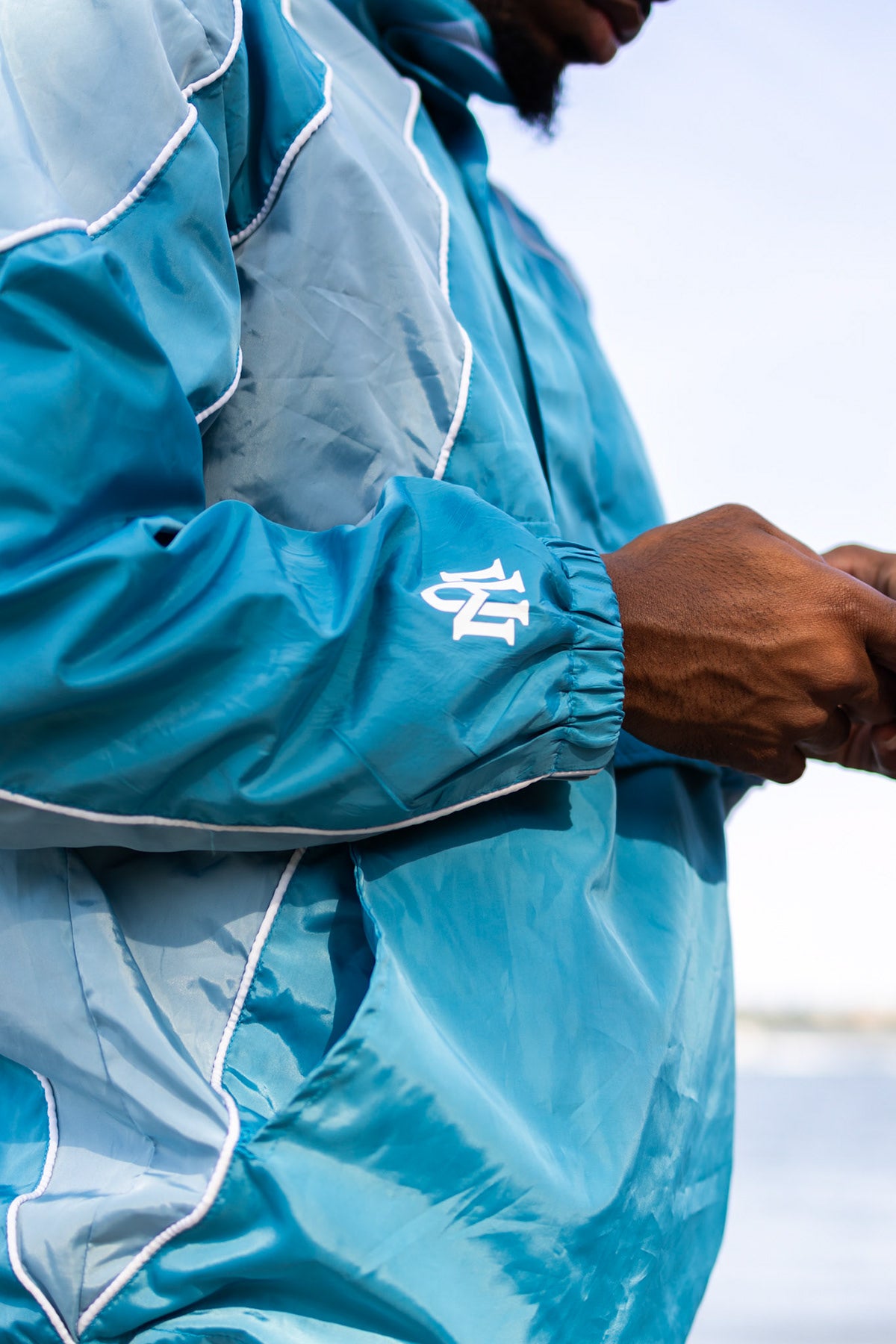 "Cyan Blue "Windbreaker set