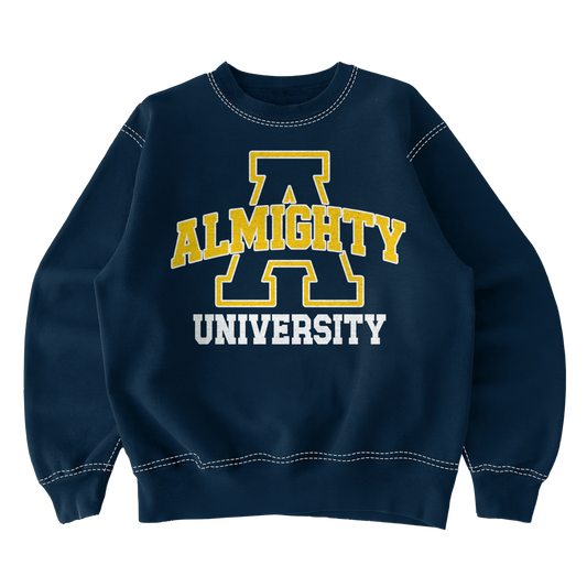 "Navy" Almighty University Crewneck