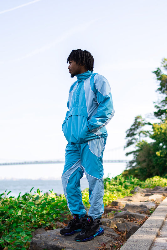 "Cyan Blue "Windbreaker set