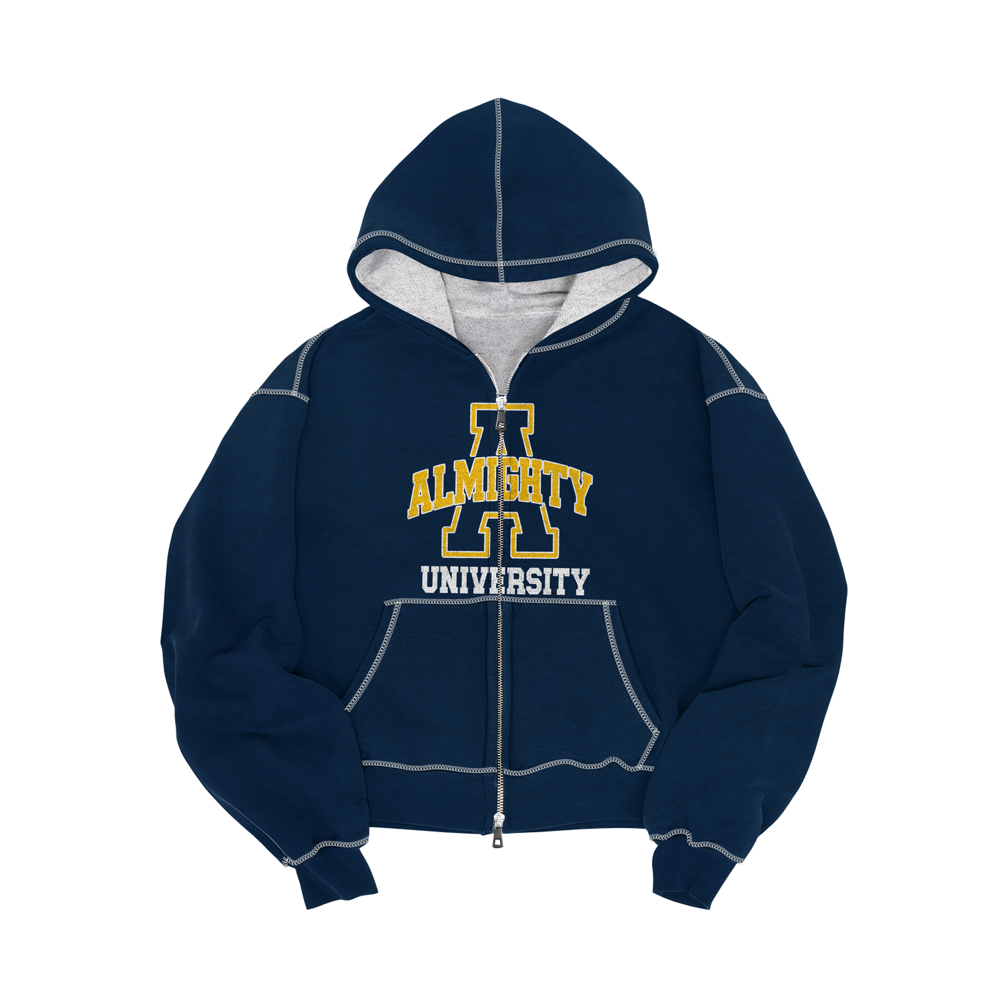" Navy " Almighty University Zip Hoodie