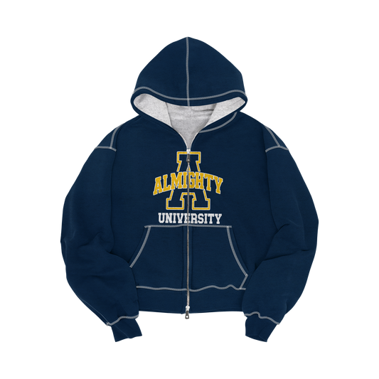 " Navy " Almighty University Zip Hoodie