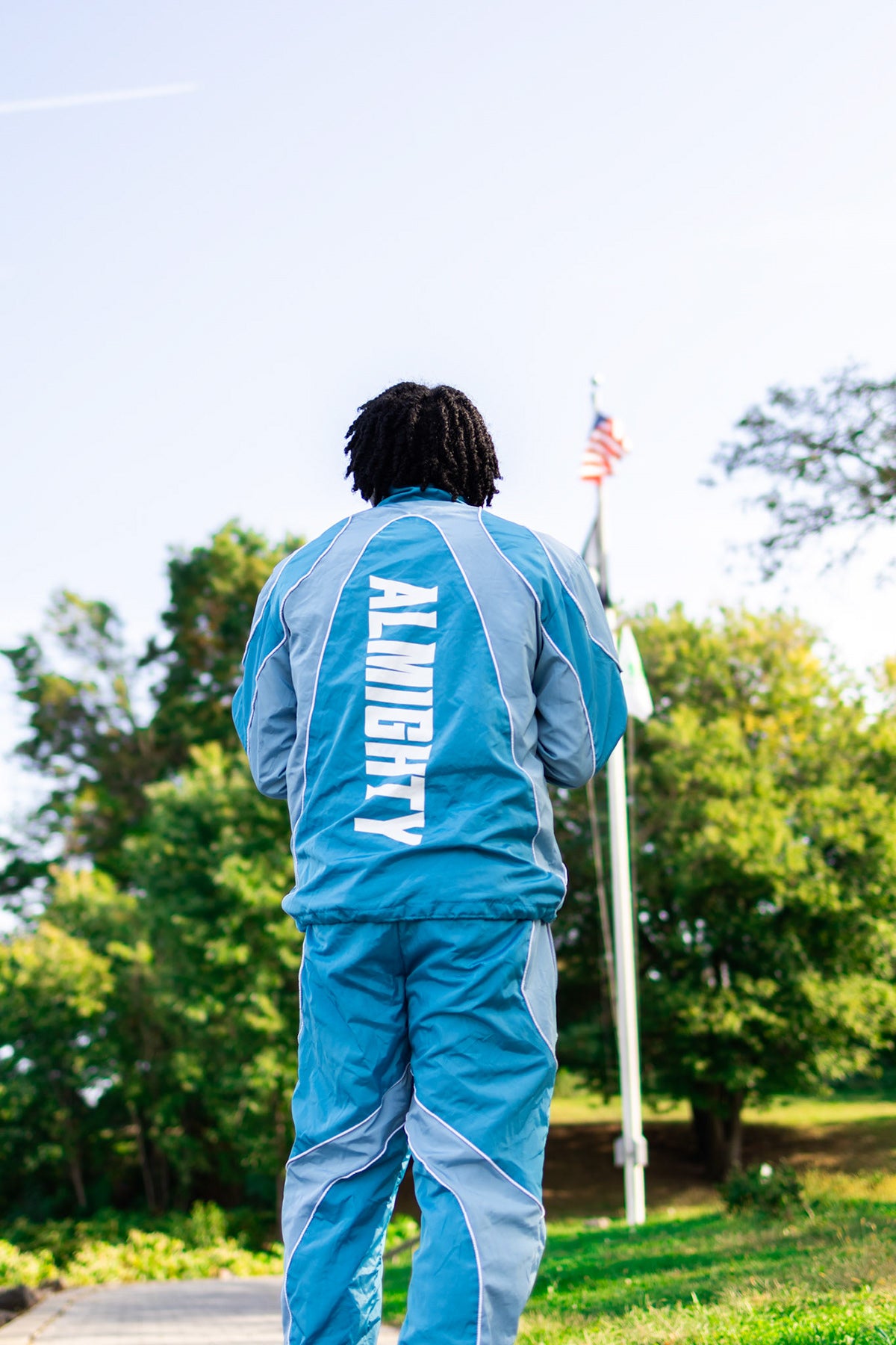 "Cyan Blue "Windbreaker set