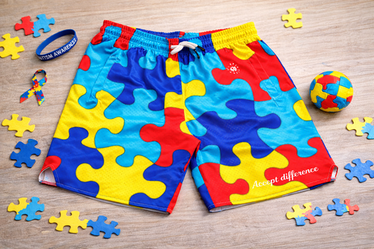 Puzzle piece shorts ( Autism Awareness)