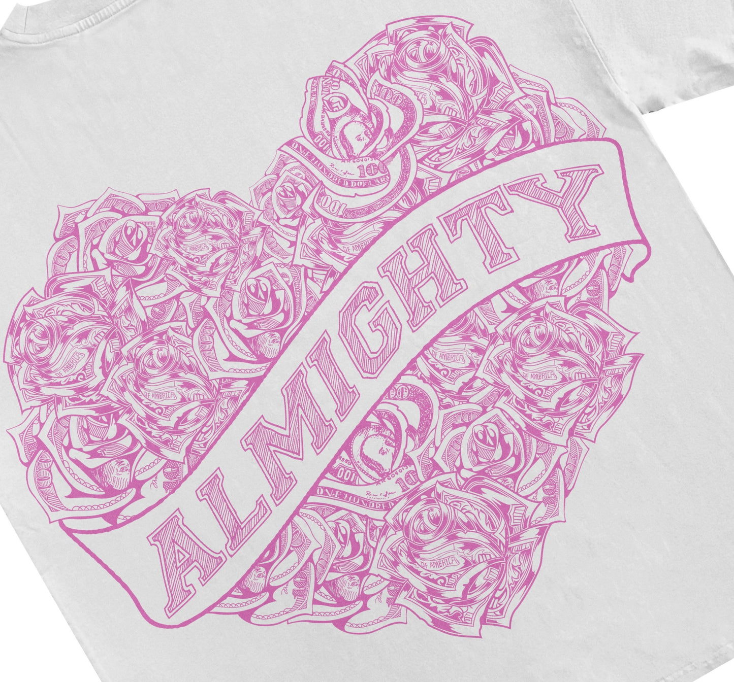 "Pink Hundreds Of Roses"  Oversized T'Shirt