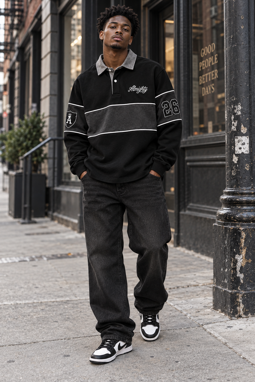 World Rugby Shirt – Black/Charcoal